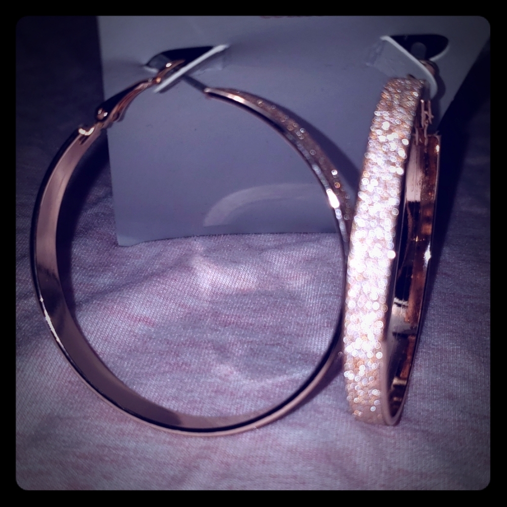 Pink sparkly earrings